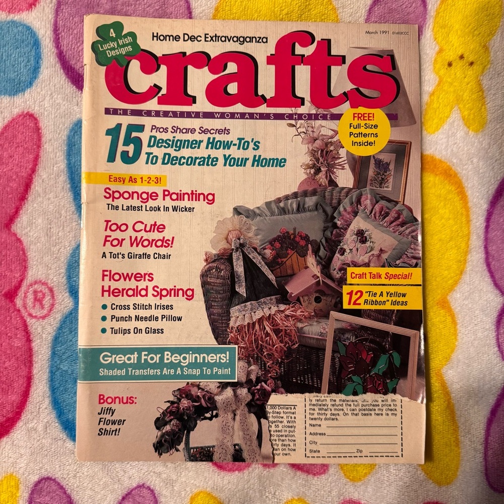 VTG March 1991 Crafts‎ Home Dec Extravaganza Grannycore Trad Wife Vintage Crafts